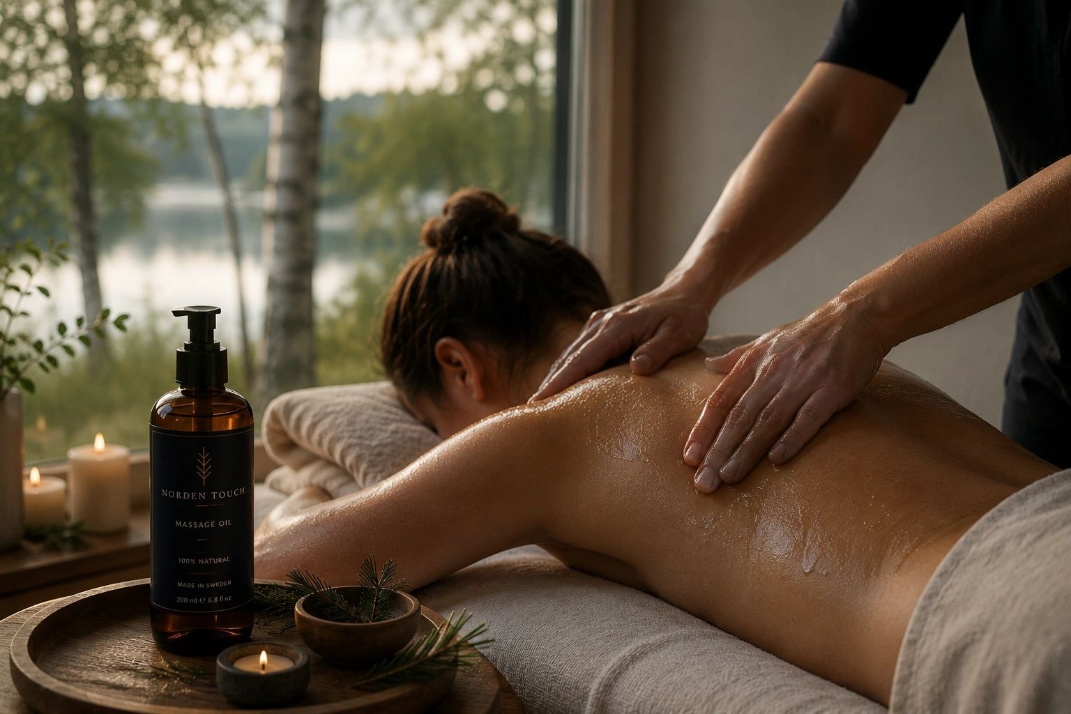 A calming massage ritual using Norden Touch oil